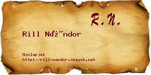 Rill Nándor névjegykártya