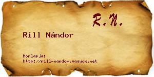 Rill Nándor névjegykártya